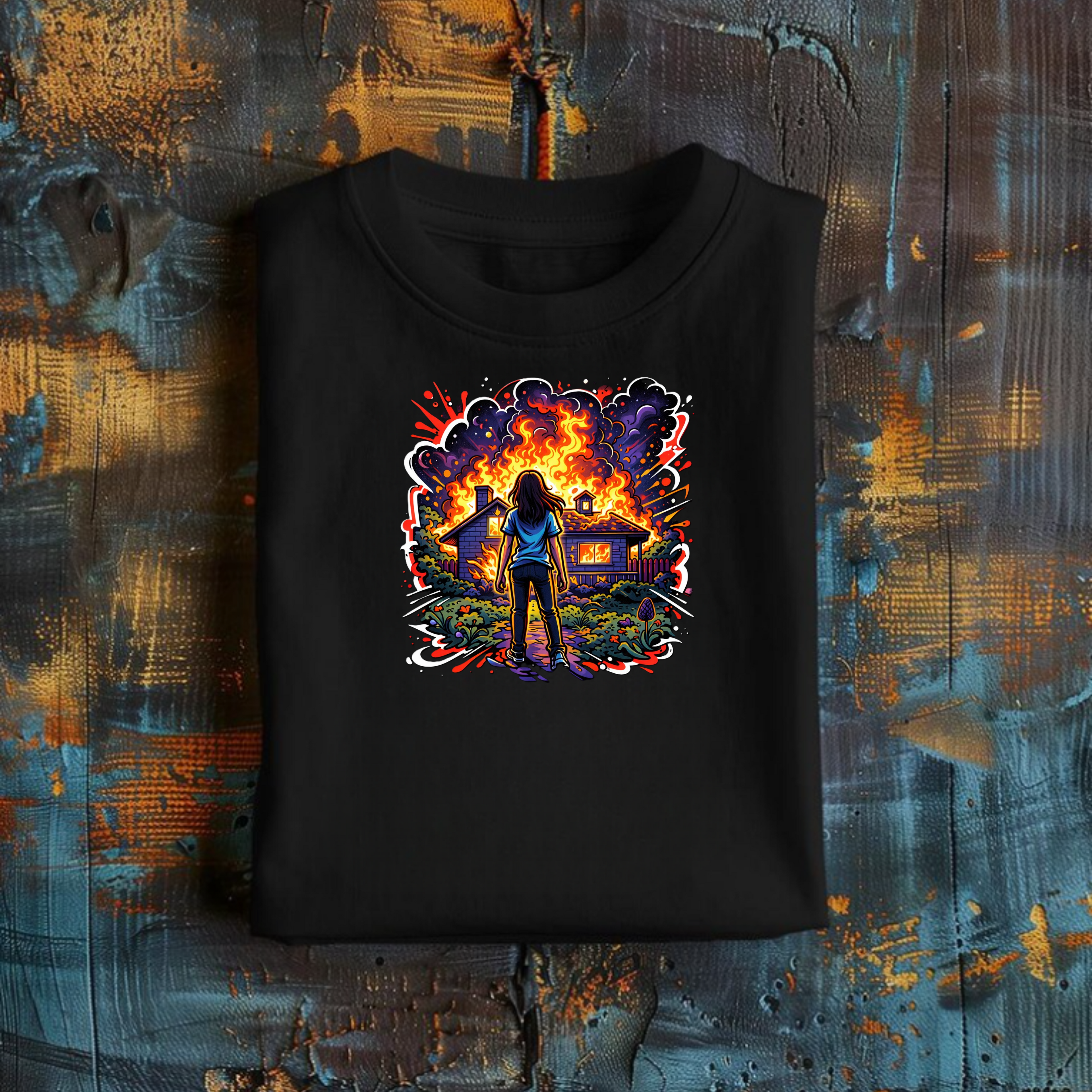 'Burn It Down Babe' Short Sleeve Graphic Tee