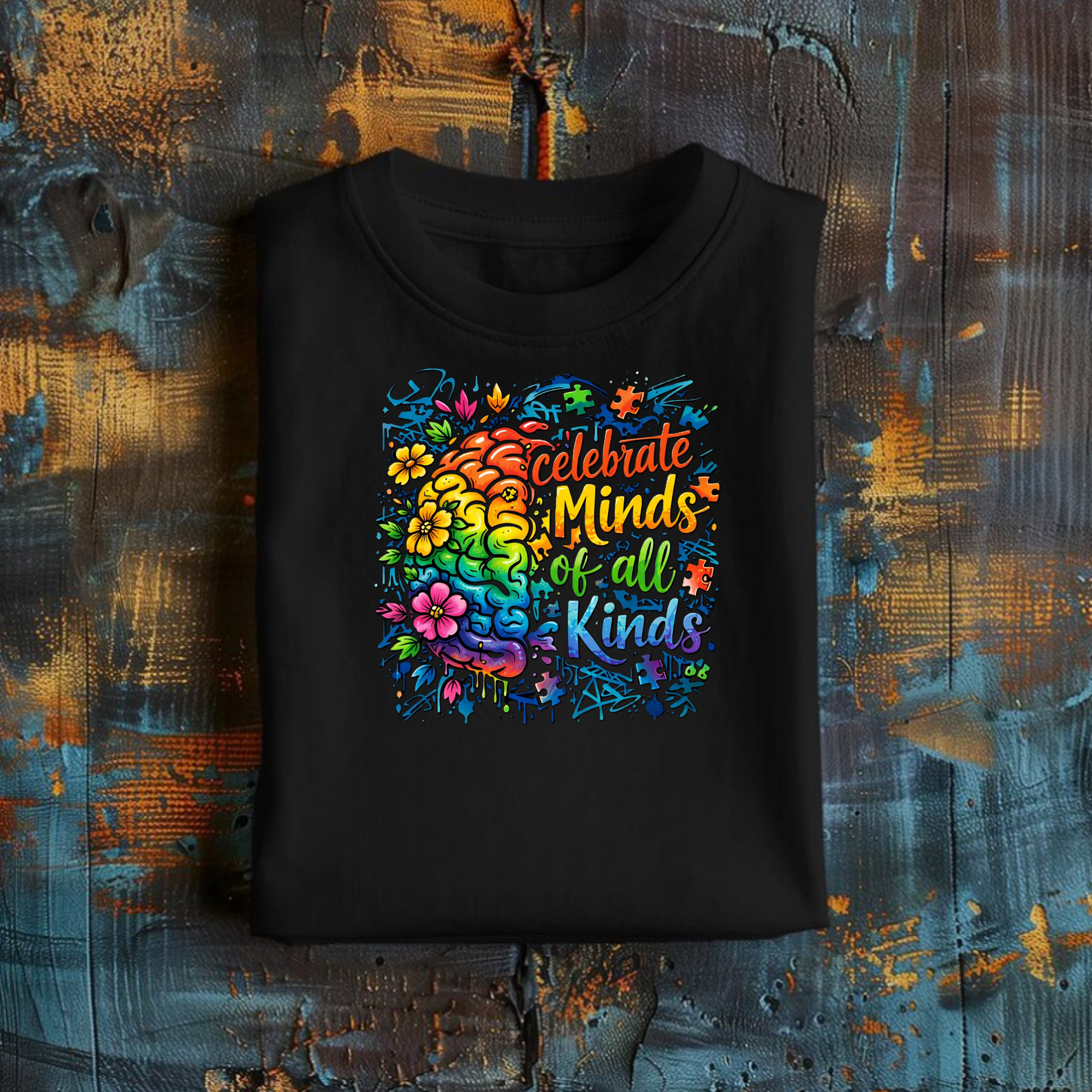 'Neurodiverse Minds, Bright Hearts' Short Sleeve Graphic Tee