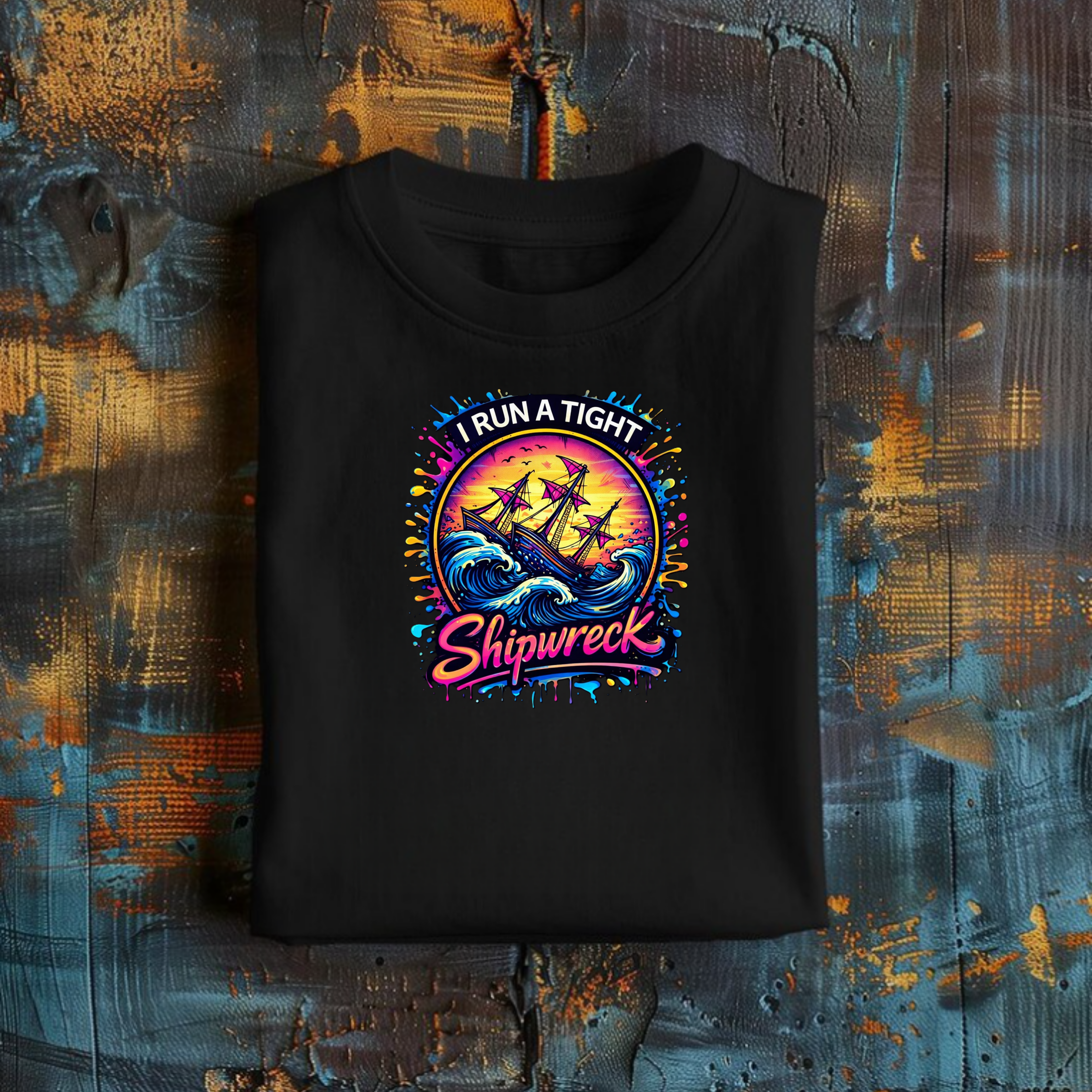 'I Run A Tight Shipwreck' Short Sleeve Graphic Tee